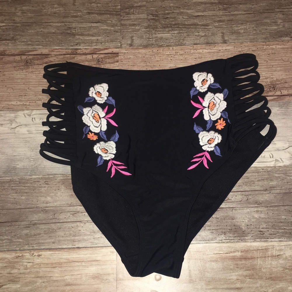 Black high wasted Hollister bathing suit bottoms